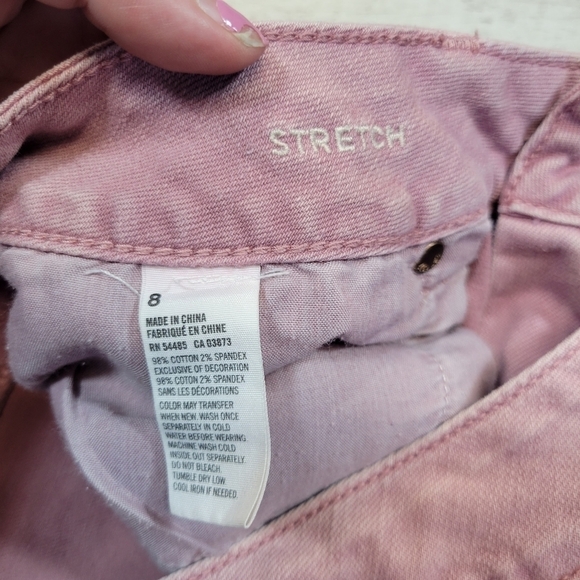 American Eagle Distressed Pink Cutoff Jean Shorts Size 8 - Picture 4 of 5